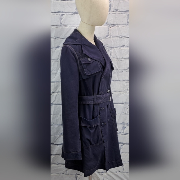 Diesel Women's Trench Coat Jacket Denim Cotton Belted High Quality size Small - Picture 5 of 14